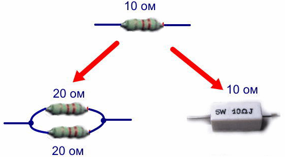 Exemplo de substituição de resistor