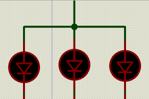 RGB gaismas diode ar parasto katodu