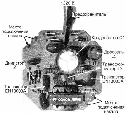 Deska z energeticky úsporné lampy