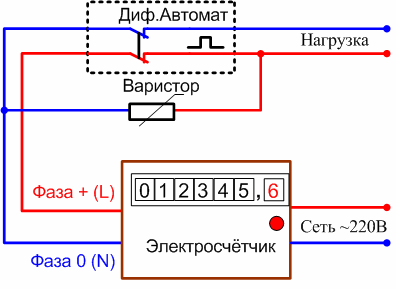 Защитна верига от лампа