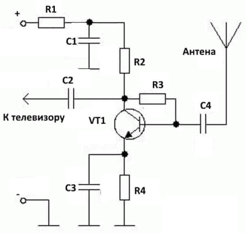 Antenas pastiprinātāja shēma