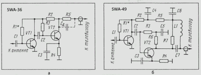 Obwód wzmacniacza serii SWA