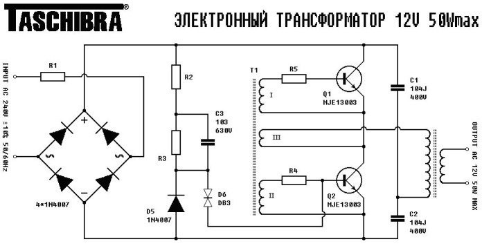 Elektronický transformátor Taschibra