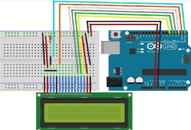 Esquema de conexão do monitor ao Arduino