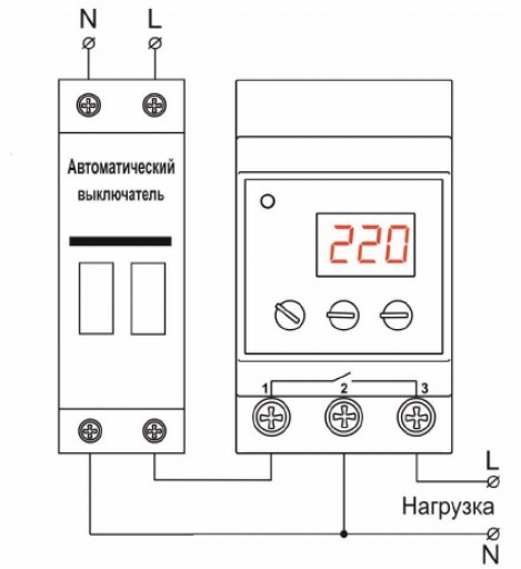 Диаграма на свързване на реле за напрежение