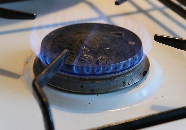 Poêle à gaz pendant le fonctionnement