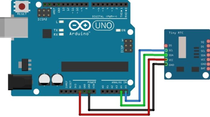 RTC ar Arduino savienojuma diagramma