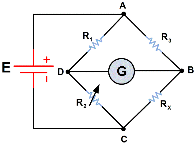 Wheatstone Measuring Bridge Diagram