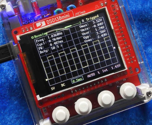 Exemplo de osciloscópio DSO138mini