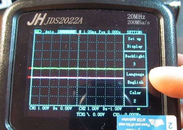 Affichage de l'oscilloscope