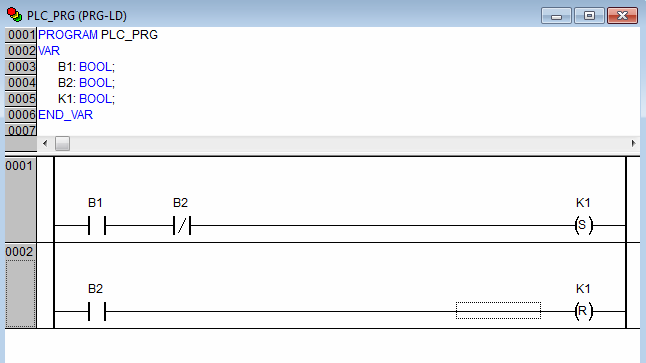 Obwód włączania i wyłączania silnika za pomocą Set / Reset